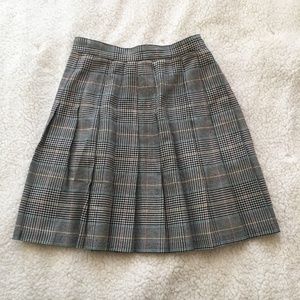 Pleated Plaid Skirt